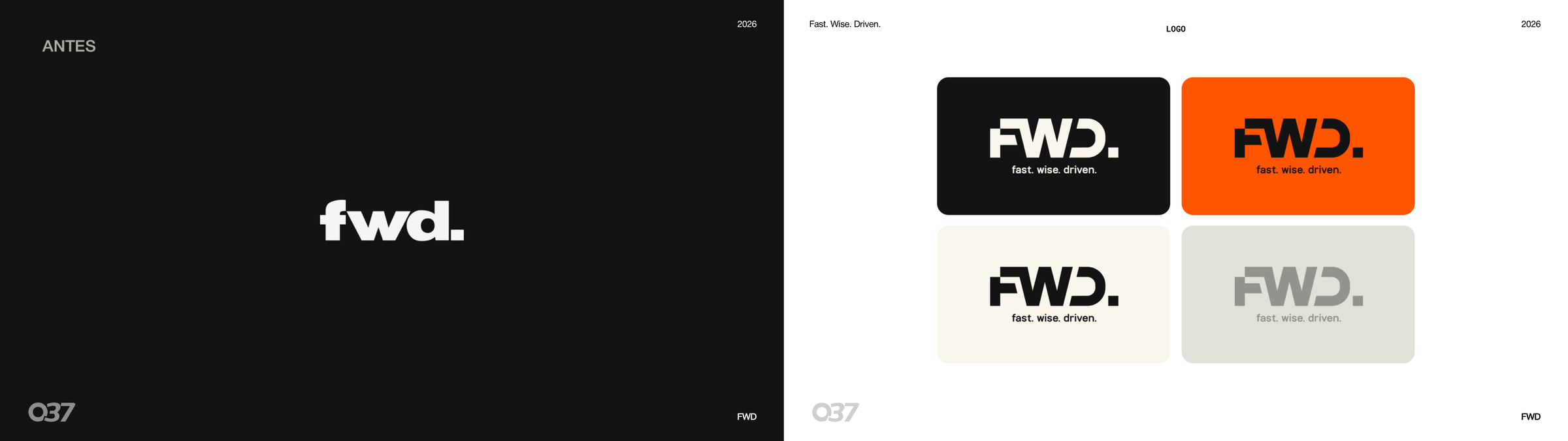 Antes e depois do logo