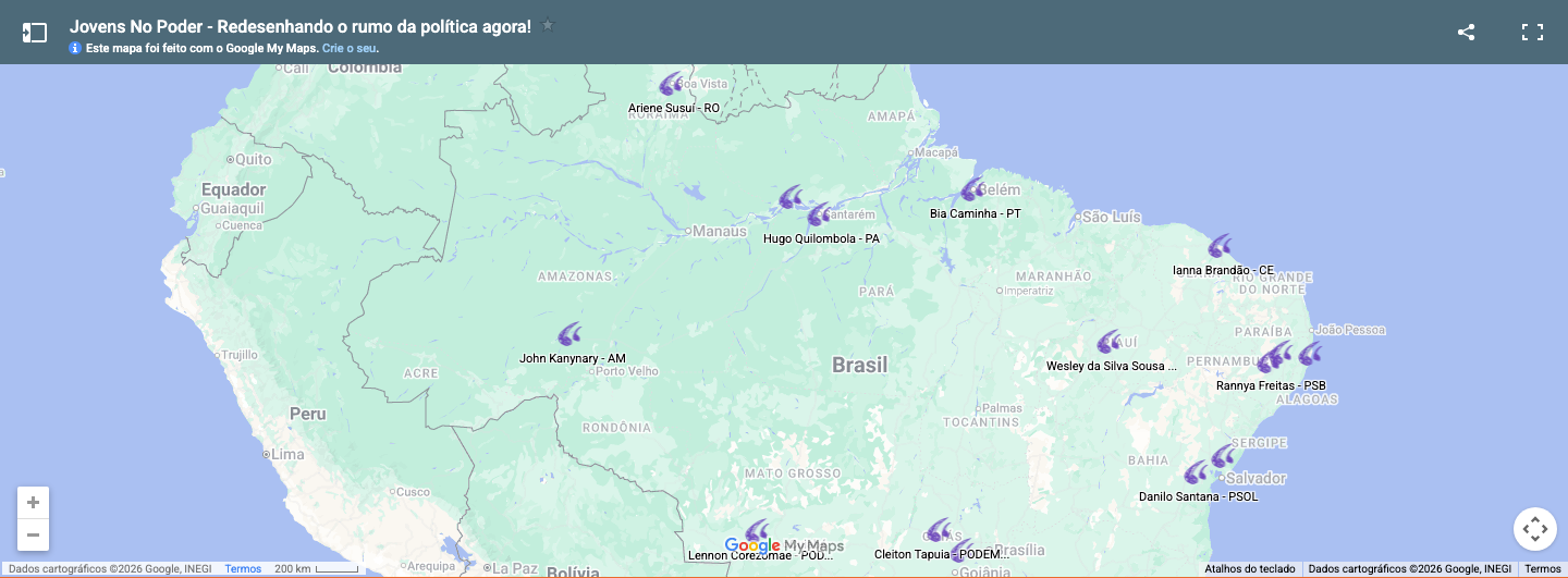 Mapa interativo dos entrevistados
